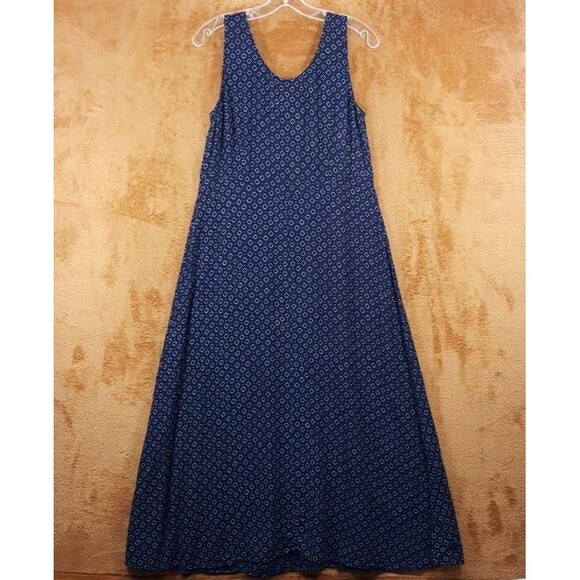 RABBIT RABBIT RABBIT Maxi Dress Womens Medium Blue Diamond Tank Sleeveless - Picture 3 of 7